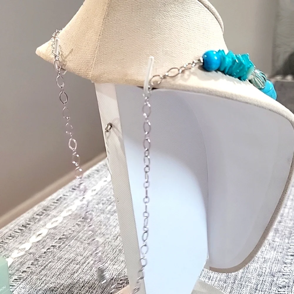 Chicos Turquoise Beaded Necklace 36